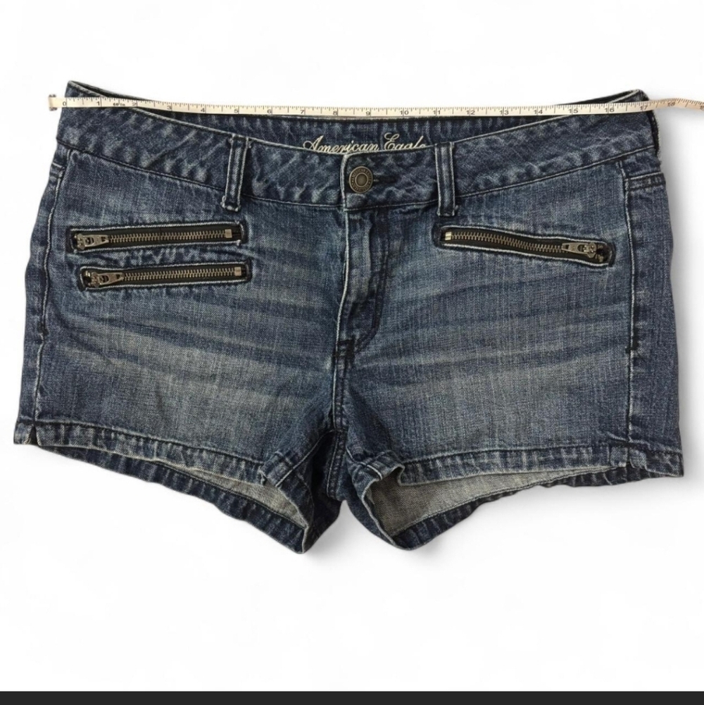 American Eagle Outfitters Dark Blue Denim Jean Shorts - Picture 3 of 5